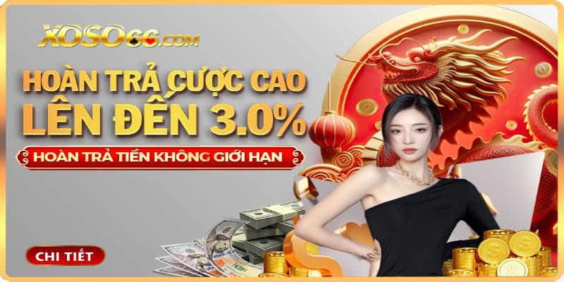 Ưu đãi hoàn trả tiền cược lên đến 3%